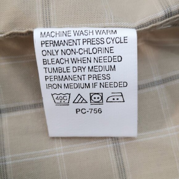 NWT Arrow Men's Size XXL Tan, White, & Grey Plaid Wrinkle Free Shirt - Picture 7 of 11